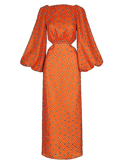 Cotton Open-Back Midi-Dress