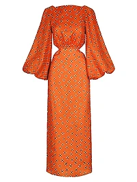 Cotton Open-Back Midi-Dress