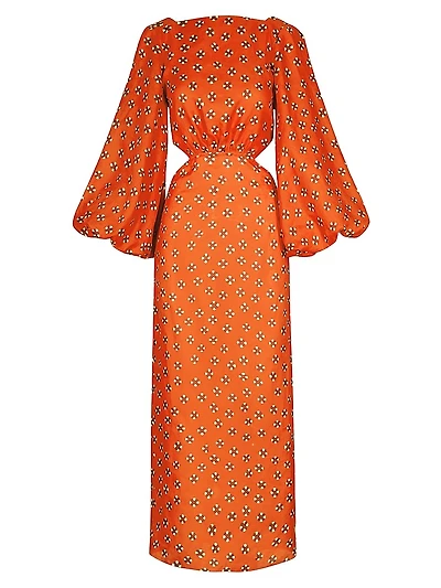 Cotton Open-Back Midi-Dress