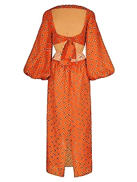 Cotton Open-Back Midi-Dress