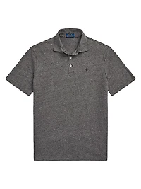 Cotton & Linen-Blend Polo Shirt