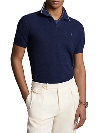 Striped Cotton-Blend Polo Shirt