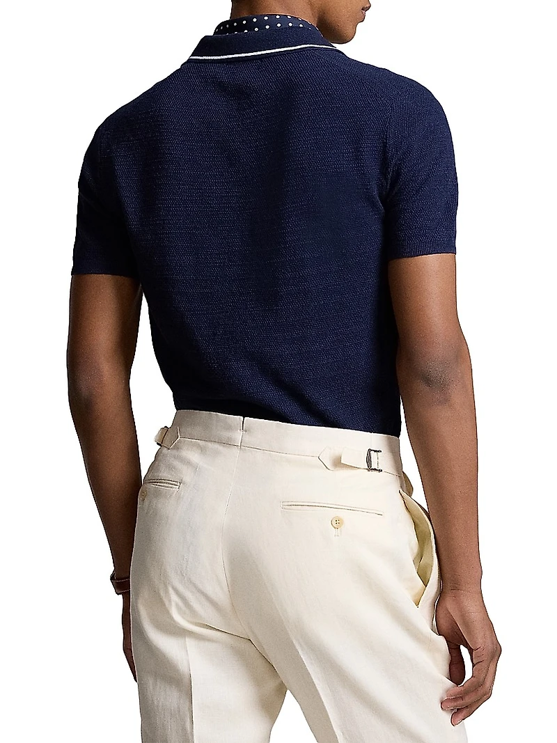 Striped Cotton-Blend Polo Shirt