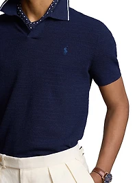 Striped Cotton-Blend Polo Shirt