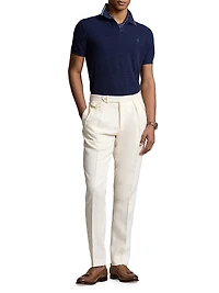 Striped Cotton-Blend Polo Shirt