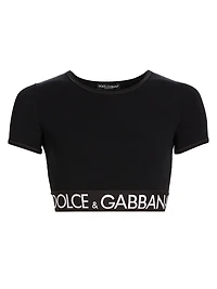 Logo Tape Crop T-Shirt