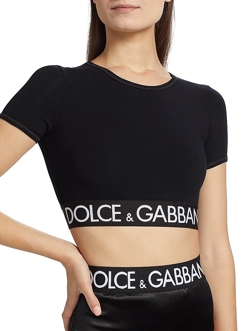 Logo Tape Crop T-Shirt