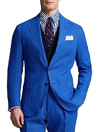 Linen Single-Breasted Two-Button Sport Coat