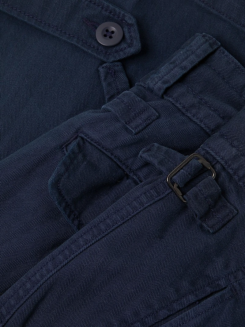 Herringbone Cotton Cargo Pants