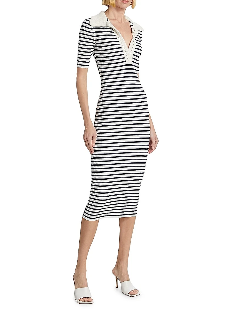 Darcy Striped Knit Midi-Dress