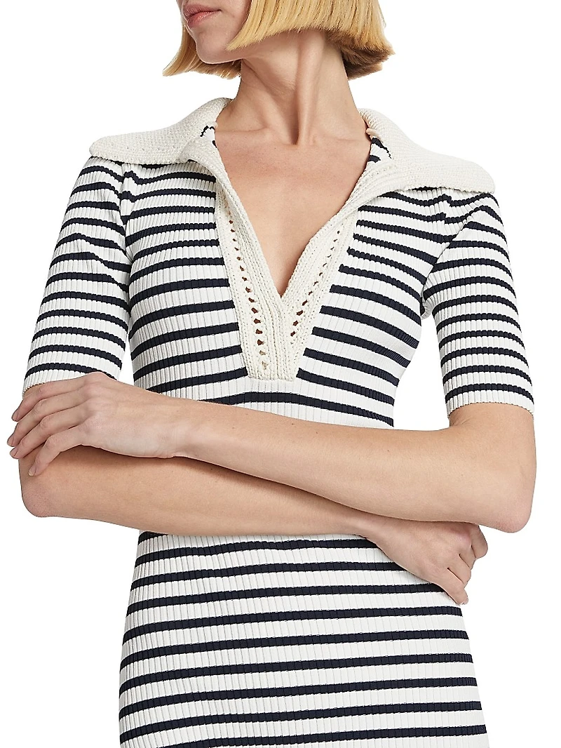 Darcy Striped Knit Midi-Dress