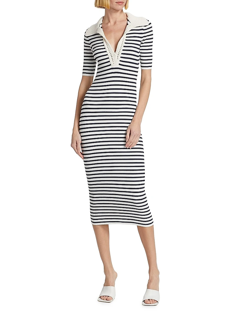 Darcy Striped Knit Midi-Dress