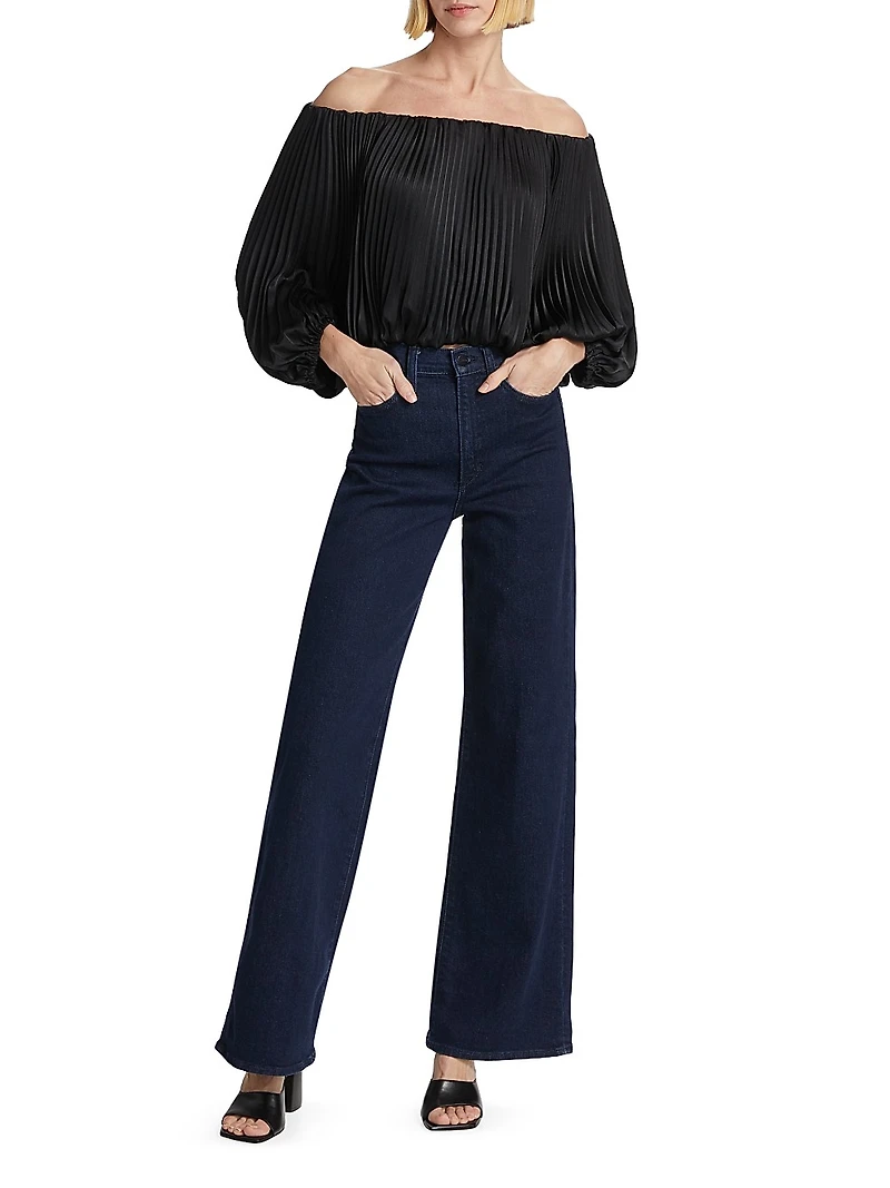 Sienna Pleated Off-The-Shoulder Blouse