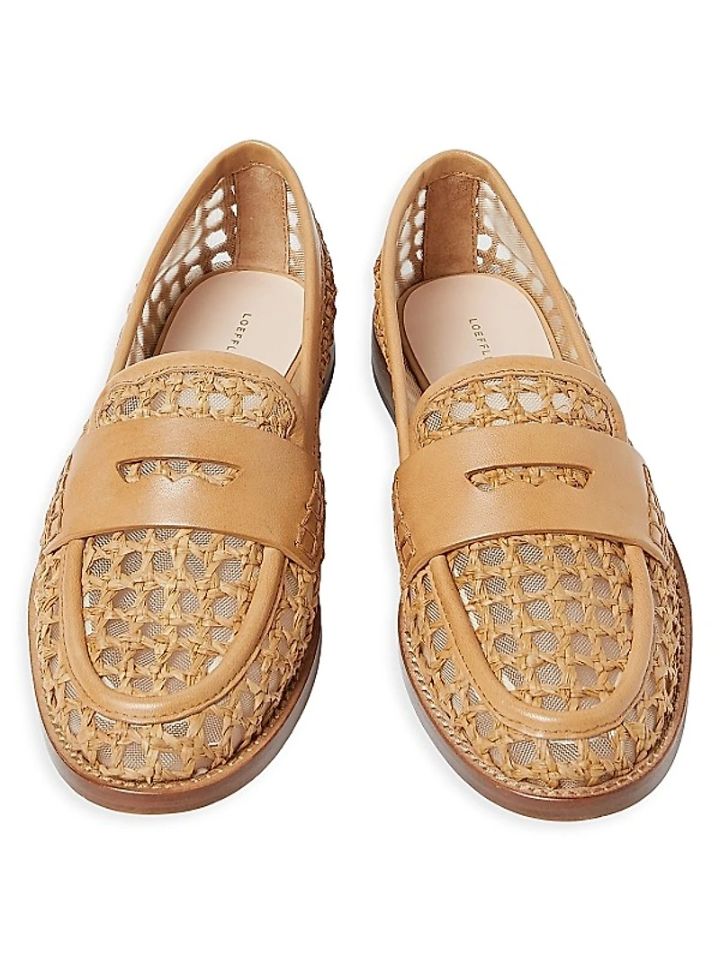 Rachel Crochet Raffia Loafers