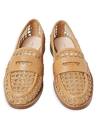 Rachel Crochet Raffia Loafers