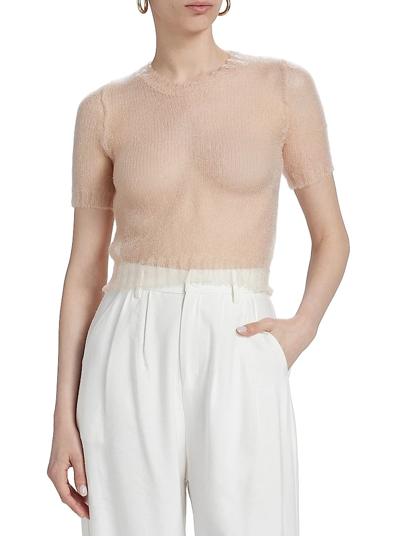 Sheer Soft Knit Crop Top