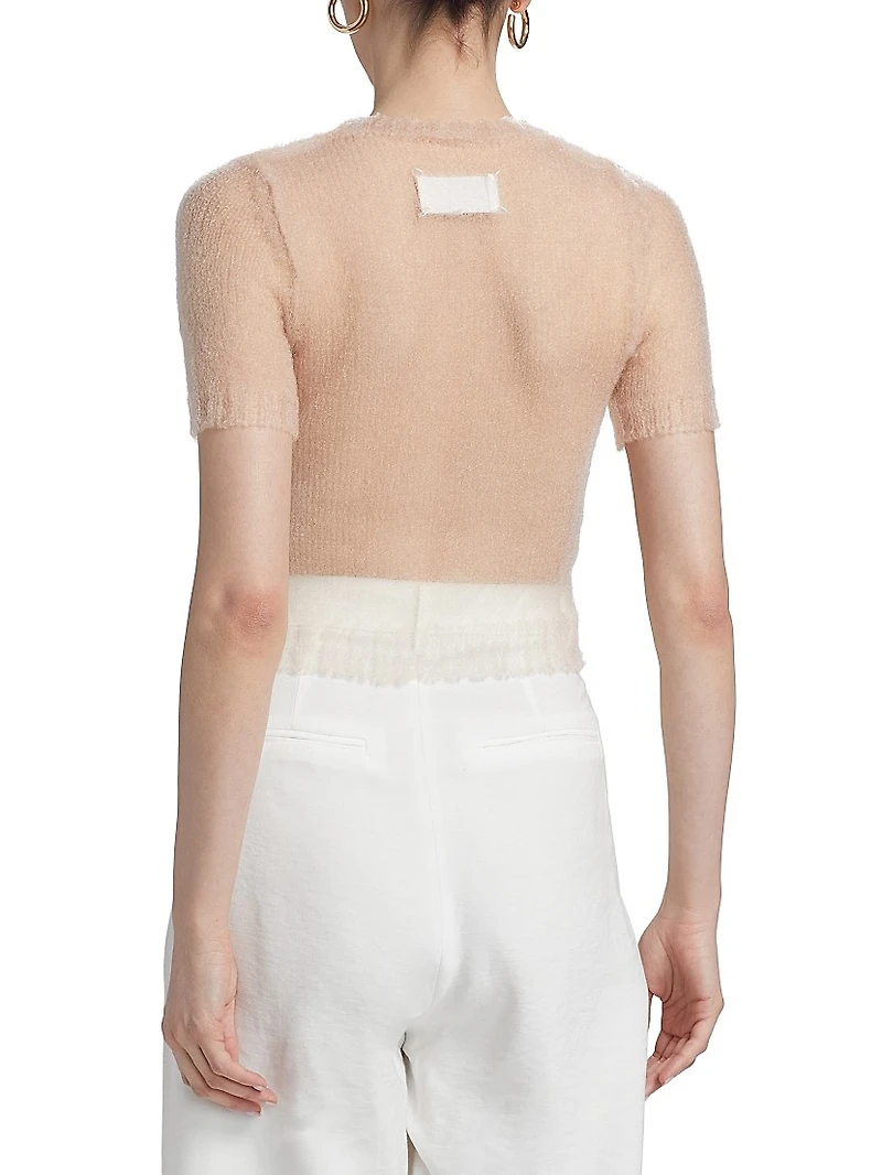 Sheer Soft Knit Crop Top