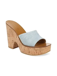 Paulita Denim Platform Wedge Sandals