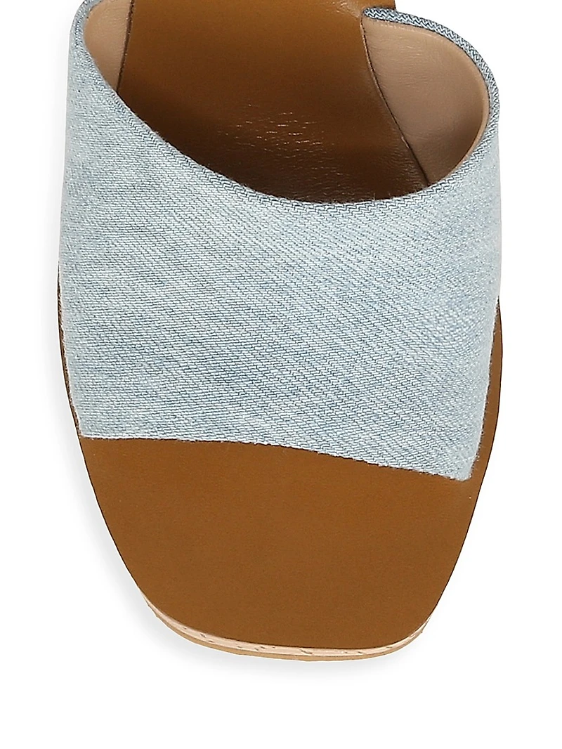 Paulita Denim Platform Wedge Sandals
