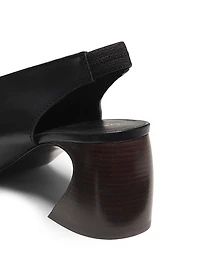 65MM Leather Open-Toe Slingback Mules