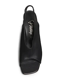 65MM Leather Open-Toe Slingback Mules