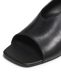 65MM Leather Open-Toe Slingback Mules
