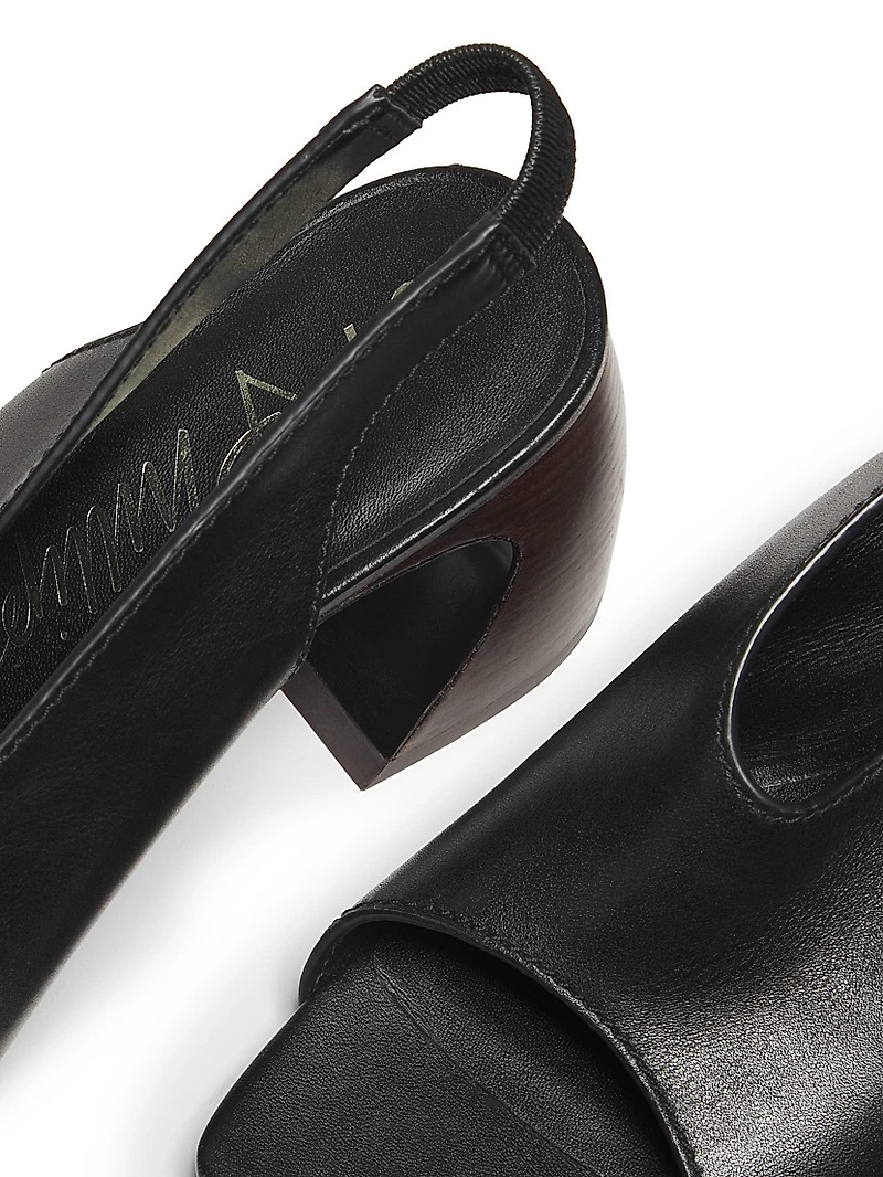 65MM Leather Open-Toe Slingback Mules
