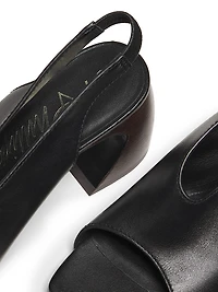 65MM Leather Open-Toe Slingback Mules