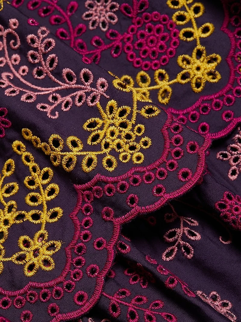 Santal Embroidered Cotton Maxi Dress