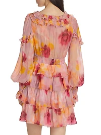 Orchid Smocked Ruffled Minidress