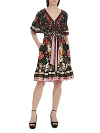 Zea Scarf Print Belted Dress