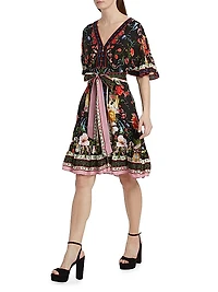 Zea Scarf Print Belted Dress