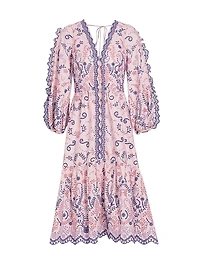 Cotton Broderie Anglaise Midi-Dress