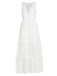 Calla Embroidered Tiered Maxi Dress