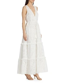 Calla Embroidered Tiered Maxi Dress