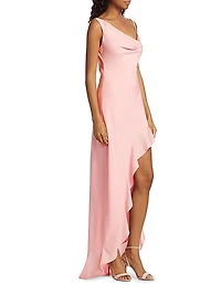 Daphne Silk Cowl-Neck Gown