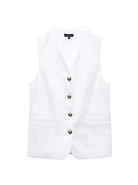 Charlotte Linen-Blend Button-Up Vest
