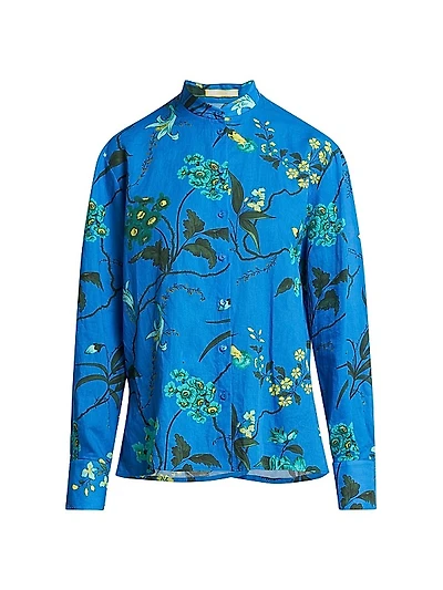 Floral Open-Back Shirt