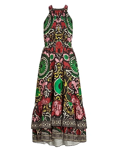 Loyce Geometric Twist-Back Maxi Dress