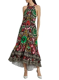 Loyce Geometric Twist-Back Maxi Dress