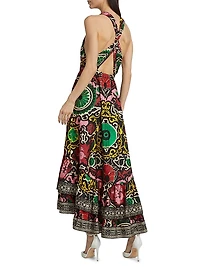 Loyce Geometric Twist-Back Maxi Dress