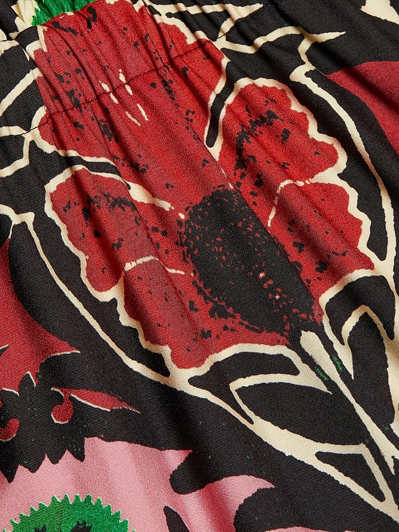 Loyce Geometric Twist-Back Maxi Dress