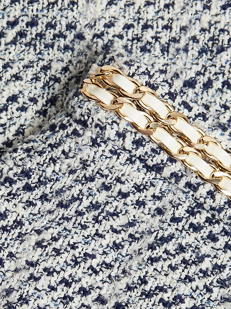 Chainlink Tweed Miniskirt