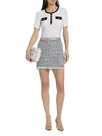 Chainlink Tweed Miniskirt