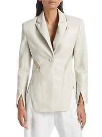 Lyubava Faux Leather Blazer