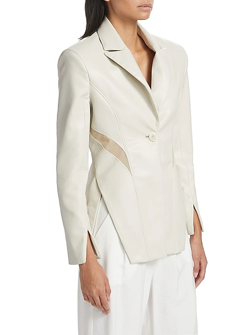 Lyubava Faux Leather Blazer