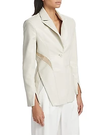 Lyubava Faux Leather Blazer