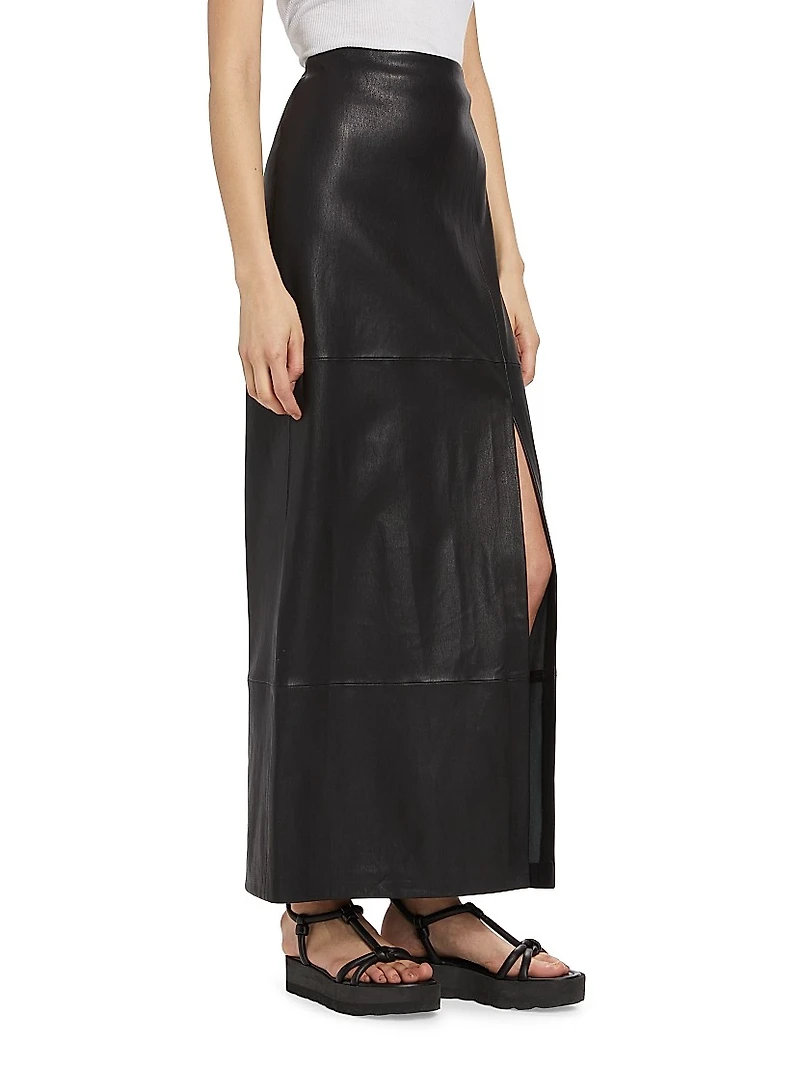 Ilana Leather Maxi Skirt