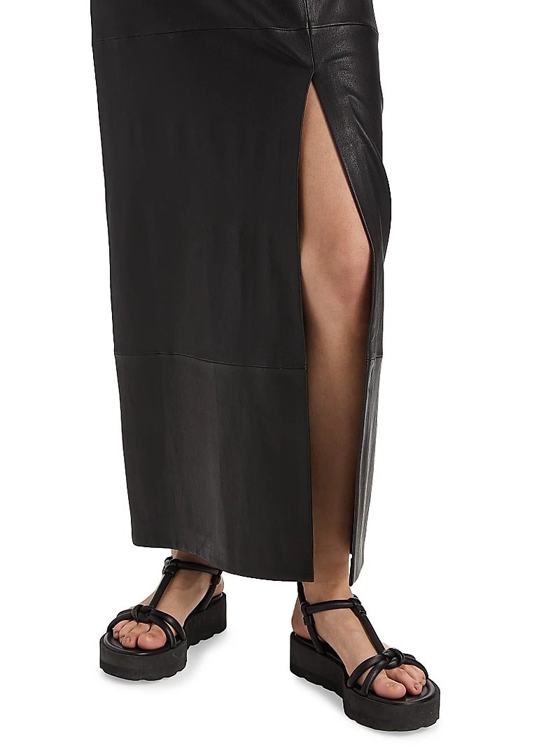 Ilana Leather Maxi Skirt