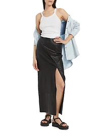 Ilana Leather Maxi Skirt
